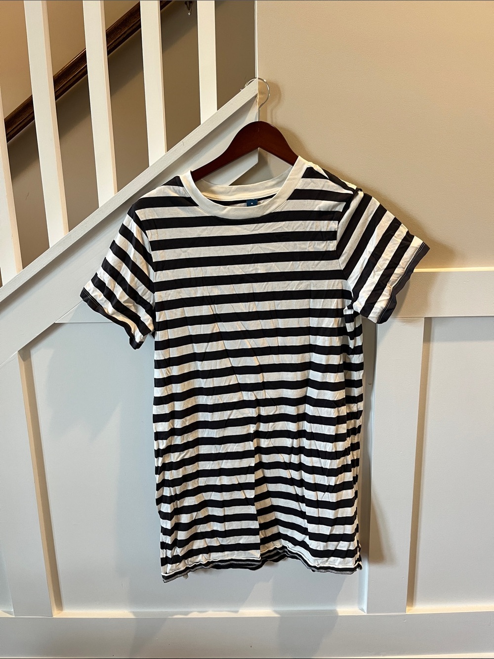 Old Navy Black and White Striped Mini Dress